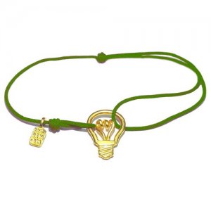 Браслет Лампочка Эврика MB0219-Au585-TGR зеленый, размер 20 см Amorem. Цвет: зеленый