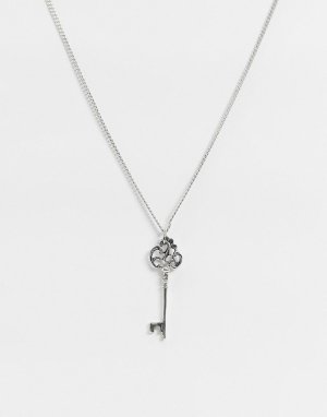 Посеребренное ожерелье с подвеской в виде ключа -Серебряный Regal Rose