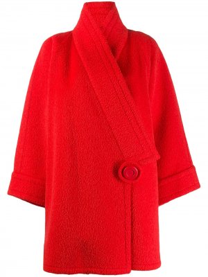 Пальто 1980-х годов со смещенной застежкой Nina Ricci Pre-Owned. Цвет: красный