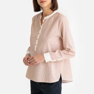 Блузка с круглым вырезом разрезом спереди и длинными рукавами CANDICE HARRIS WILSON. Цвет: темно-розовый