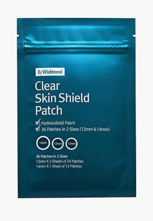 Патчи для лица By Wishtrend Clear Skin Shield Patch, 36 патчей. Цвет: прозрачный