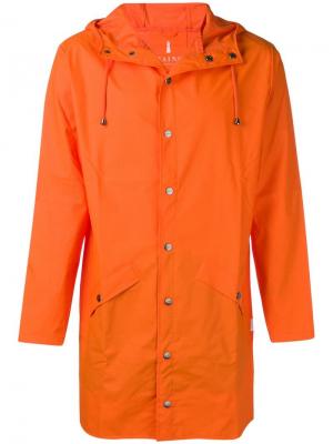 Непромокаемое пальто с капюшоном Rains. Цвет: оранжевый
