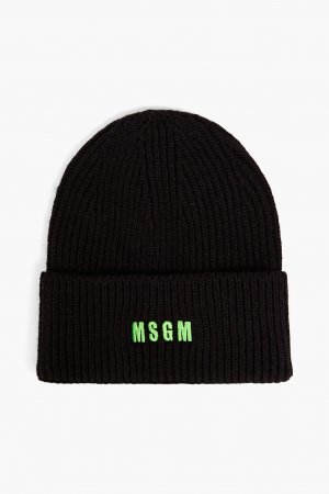 Трикотажная шапка с вышитым логотипом , черный MSGM