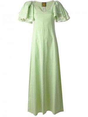 Платье с многослойными рукавами Biba Vintage. Цвет: зелёный