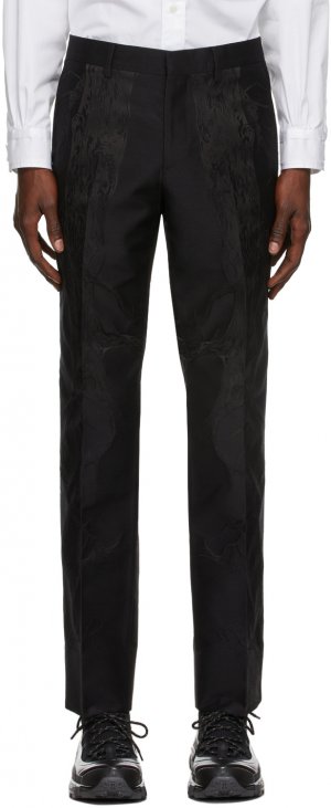Черные классические брюки классического кроя из шелкового жаккарда Burberry
