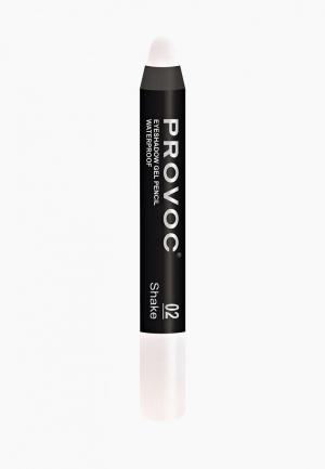 Тени для век Provoc Eyeshadow Pencil 02 водостойкие (жемчужный, шиммер). Цвет: белый