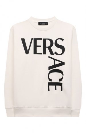 Хлопковый свитшот Versace. Цвет: белый