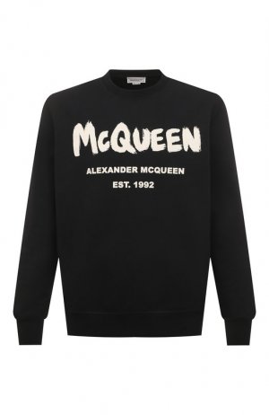 Хлопковый свитшот Alexander McQueen. Цвет: чёрный