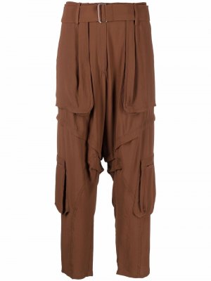 Укороченные брюки с завышенной талией Nº21. Цвет: коричневый