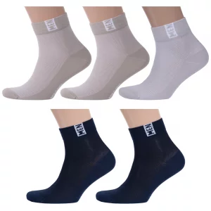Комплект носков мужских 5-М-2211 бежевых; синих 29 Rusocks. Цвет: бежевый; синий