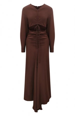 Шелковое платье Christopher Esber. Цвет: коричневый