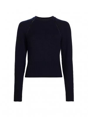 Кашемировый укороченный свитер с круглым вырезом , цвет blue notte Fabiana Filippi