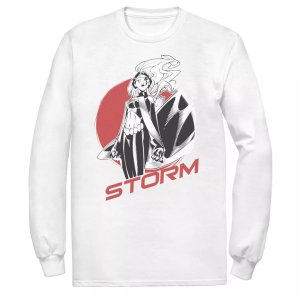 Мужская футболка с изображением профиля X-Men Storm Stand Alone, значок длинными рукавами Marvel