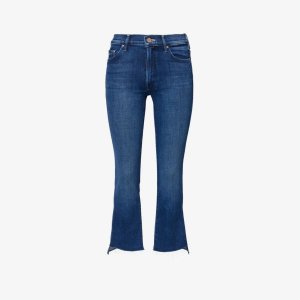 Прямые джинсы из эластичного денима со средней посадкой Insider Crop , цвет sake to me Mother