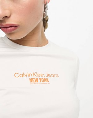 Белый топ-бюстье на косточках Jeans Calvin Klein