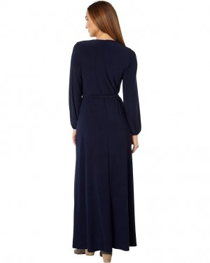 Платье MARINA Long Wrap Jersey Maxi, темно-синий