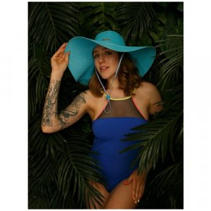 Шляпа, размер 54-56, голубой Solorana. Цвет: голубой