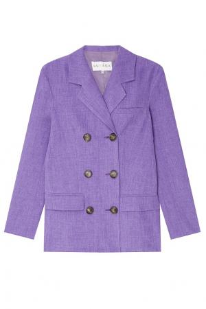 Двубортный фиолетовый пиджак Kuraga. Цвет: фиолетовый