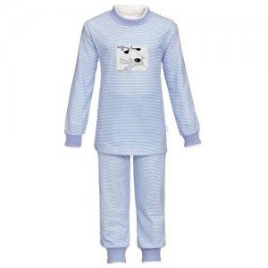 Пижама детская 4431219 рост 128, для мальчиков, хлопок RINGELLA. Цвет: белый/голубой