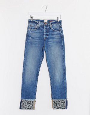 Синие джинсы герлфренд с завышенной талией Jeans-Голубой Alice & Olivia