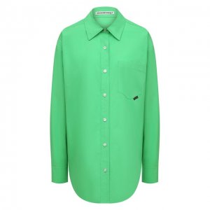 Хлопковая рубашка alexanderwang.t. Цвет: зелёный