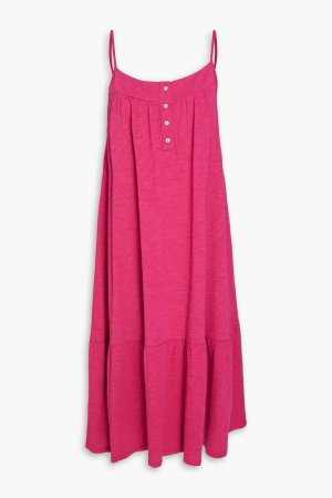 Платье миди Mogey из хлопкового джерси со сборками Ba&Sh, пурпурный BA&SH