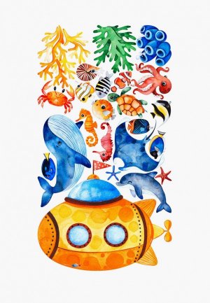 Наклейка декоративная Galerys Подводный мир. Цвет: желтый