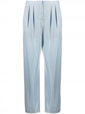 Зауженные бархатные брюки Emporio Armani. Цвет: синий