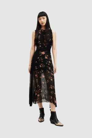 Платье Танана с цветочным принтом Jules, черный AllSaints