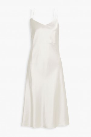 Атласное платье-комбинация миди , белый Luisa Cerano