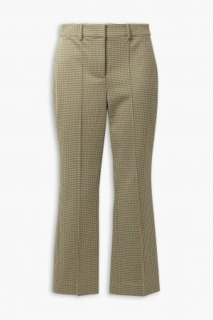 Укороченные жаккардовые расклешенные брюки Gani, зеленый шалфей Veronica Beard