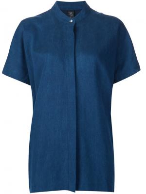 Рубашка с короткими рукавами Zero + Maria Cornejo. Цвет: синий