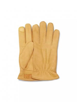 3-точечные кожаные замшевые перчатки Ugg, цвет chestnut UGG