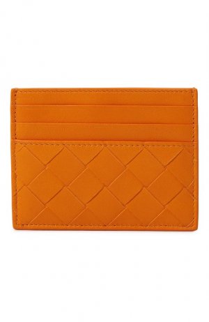 Кожаный футляр для кредитных карт Bottega Veneta. Цвет: оранжевый