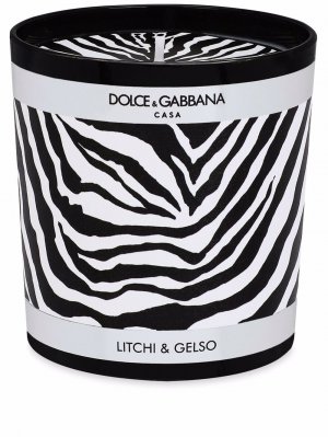 Свеча с зебровым принтом Dolce & Gabbana. Цвет: белый