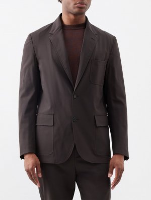 Однобортный пиджак из эластичной шерсти , коричневый Dunhill