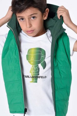 Детская хлопковая футболка, белый Karl Lagerfeld