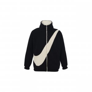 Двусторонняя толстая повседневная куртка на флисовой подкладке с большим логотипом Женская черная DC5138-010 Nike