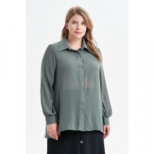 Блуза, размер 54, зеленый Olsi. Цвет: зеленый/оливковый