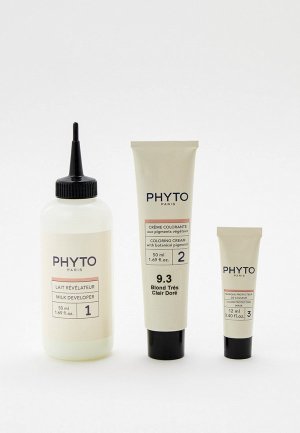 Краска для волос Phyto тон 9.3 Очень светлый золотистый блонд 50/50/12. Цвет: коричневый