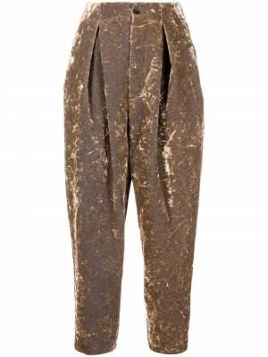 Укороченные бархатные брюки Uma Wang. Цвет: бежевый