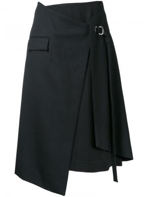 Многослойная юбка с запахом Taro Horiuchi. Цвет: чёрный