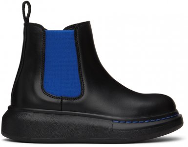 Детские черно-синие гибридные ботинки челси Alexander McQueen