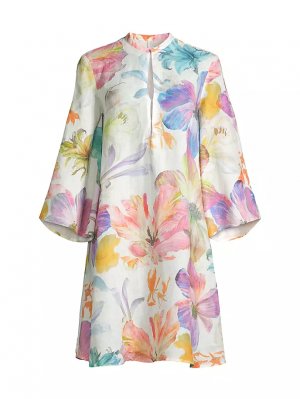 Льняное мини-платье с цветочным принтом , цвет maxi floral 120% Lino