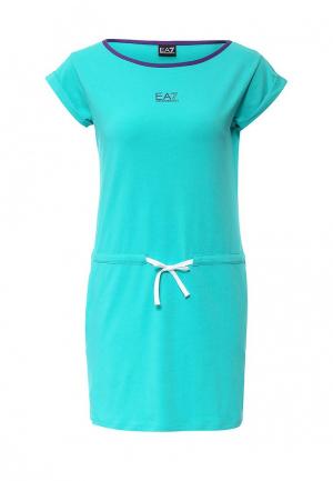 Платье пляжное EA7. Цвет: бирюзовый