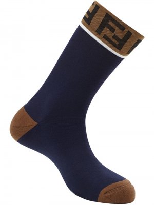 Носки с логотипом FF Fendi. Цвет: синий