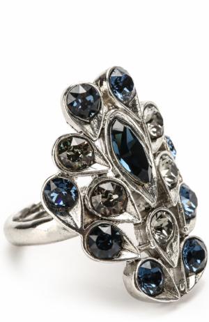 Кольцо с кристаллами Oscar de la Renta. Цвет: синий