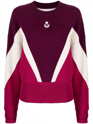 Пуловер в стиле колор-блок Isabel Marant Étoile. Цвет: розовый
