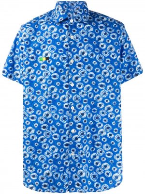 Рубашка с короткими рукавами и вышивкой Department 5. Цвет: синий