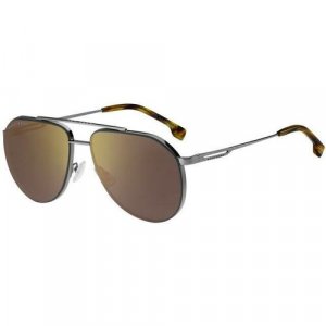 Солнцезащитные очки , коричневый, серый BOSS. Цвет: серый